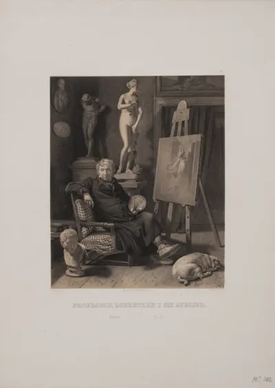 Professor Lorentzen i sit atelier