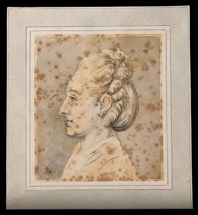 Profile of a benign looking woman exemplifying Lavater's principle of the homogeneity of the face