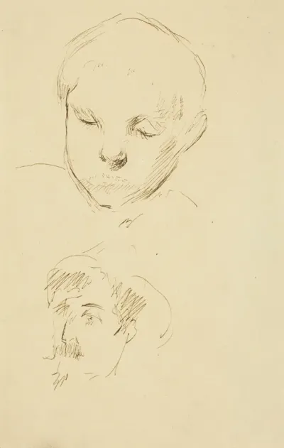 Profile of a Boy and Self-Portrait [recto]