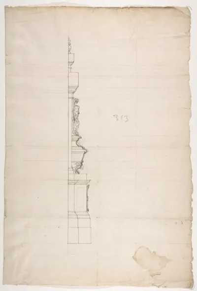 Profile of a Design for a Tomb with a Male Bust