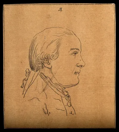 Profile of a man deemed by Lavater to be gentle but mediocre