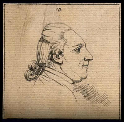 Profile of a man displaying a sanguinary temperament