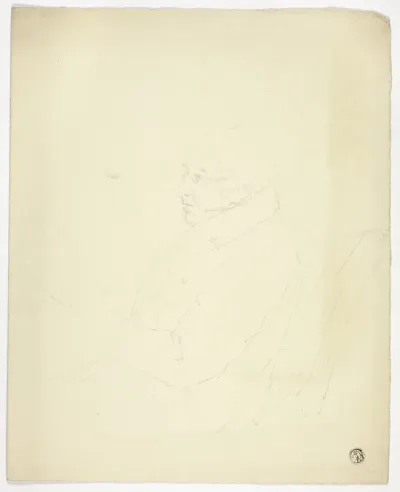 Profile of Man with Glasses Reading
