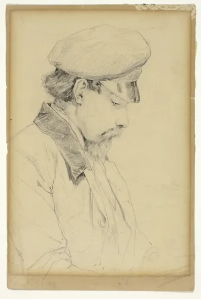 Profile Portrait of a Man Wearing a Cap