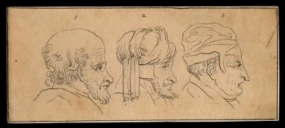Profiles of three men deemed untrustworthy by Lavater in his account of physiognomy