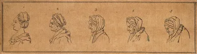 Progression of a woman through the ages of fifty to a hundred
