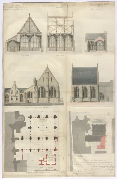 Project to restore the cloister and build a house for Soissons Cathedral (1875)