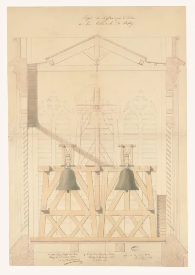 Projet de beffroy pour le clocher de la cathédrale de Belley