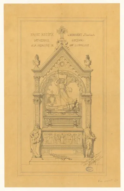 Projet du monument à la mémoire de monseigneur Dupanloup dans la cathédrale d'Orléans (1882)