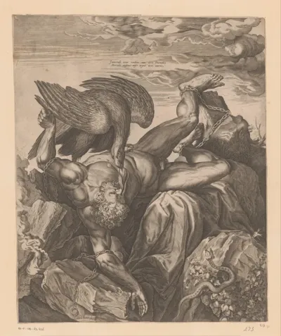 Prometheus de lever uitgerukt door een adelaar