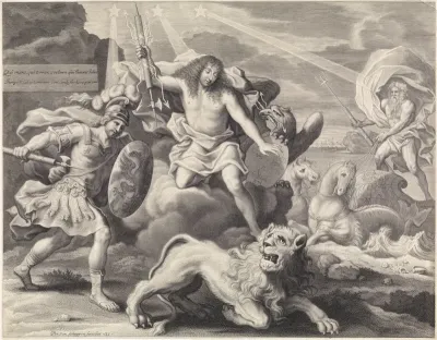 Promotieprent met allegorische voorstelling van Lodewijk XIV als Jupiter, 1659
