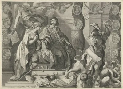 Promotieprent van Aegidius Le Maistre (1663), bovenste deel