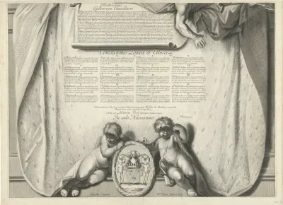 Promotieprent van Aegidius Le Maistre (1663), onderste deel