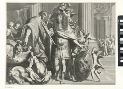Promotieprent van Aegidius Le Maistre (1665), bovenste gedeelte