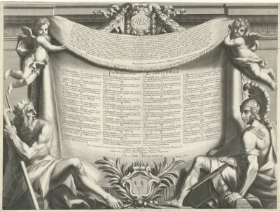 Promotieprent van Aegidius Le Maistre (1665), onderste gedeelte