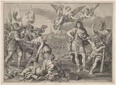Promotieprent van Ludovicus Nicolaus le Tellier en Ludovicus Franciscus le Tellier