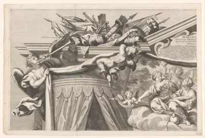 Promotieprent voor Joannes Baptista a Pfeiffersberg (blad voor linksboven)