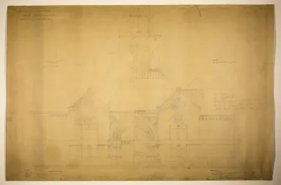 Proposed Fine Arts Museum, World's Columbian Exposition, Chicago, Illinois, Entrance Elevation