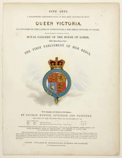 Prospectus with Royal Arms in Gold and Colours