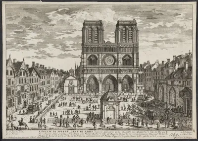 Prospekt af Notre-Dame i Paris (L'Eglise de Nostre Dame de Paris...)