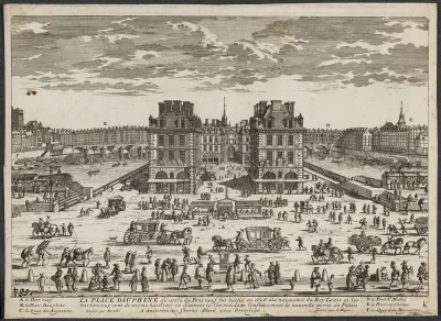 Prospekt af Place Dauphine i Paris i Paris (La Place Dauphine...)
