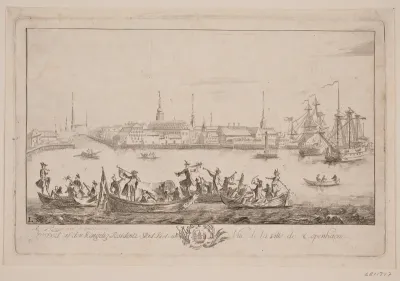 Prospekt af Slotsholmen set fra søen