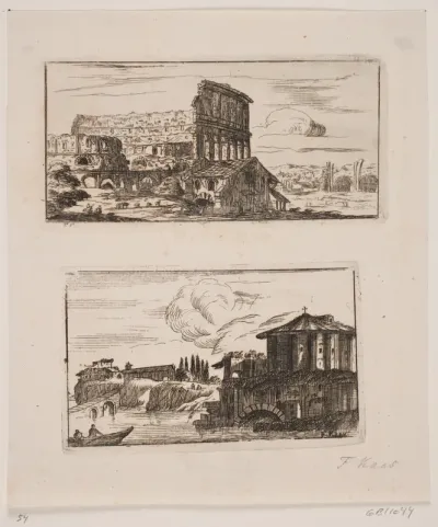 Prospekter fra Rom. Kolosseum og Vesta-templet
