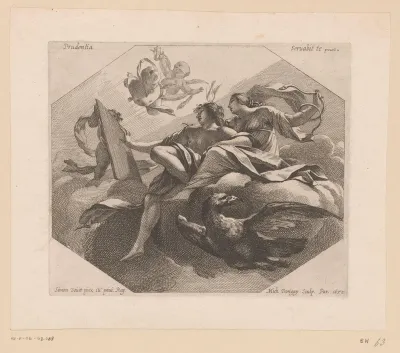 Prudentia met Jupiter op een wolk