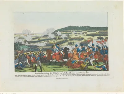 Pruisische troepen in de slag bij Waterloo, 1815