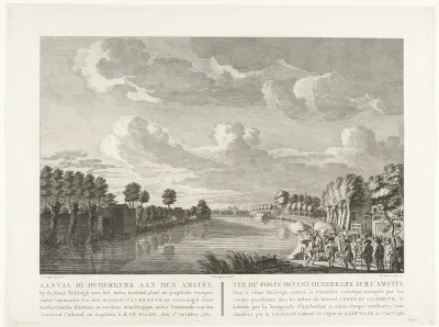 Pruisische troepen vallen Amsterdamse schutters aan bij Ouderkerk aan de Amstel op 1 oktober 1787