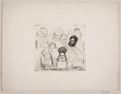 Prøveblad. 17 hoveder