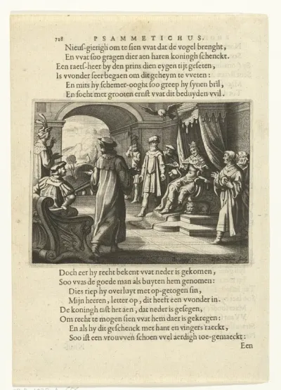 Psammetichus ontvangt een vrouwenschoen van een adelaar