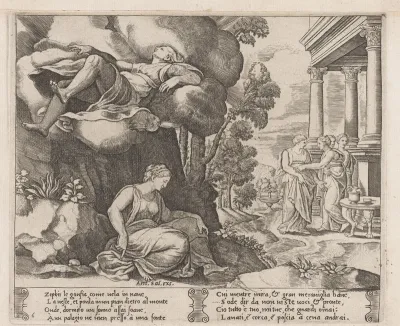 Psyche meegevoerd door Zephyrus