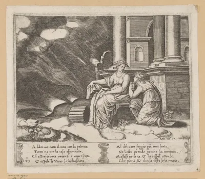 Psyche ontvangt de kruik met Proserpina's schoonheid