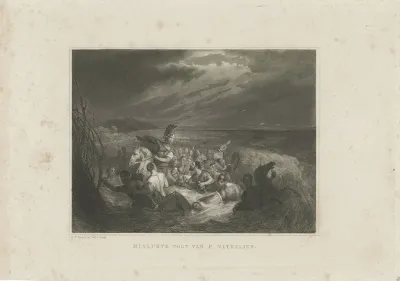 Publius Vitellius door vloed overvallen