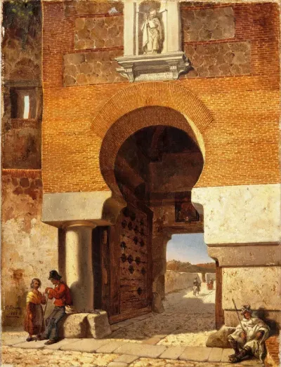 Puerta árabe de la plaza de armas en el puente de Alcántara de Toledo