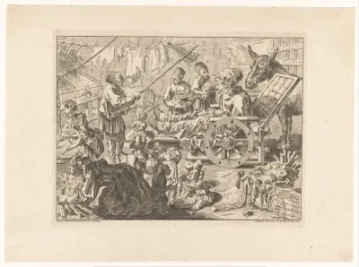 Pulcinella in een verrijdbare stoel