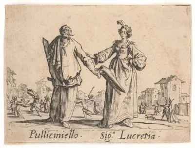 Pulliciniello and Signora Lucretia. Balli di Sfessania series