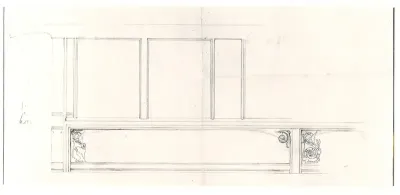 Pullman Car Interior Elevation Sketch