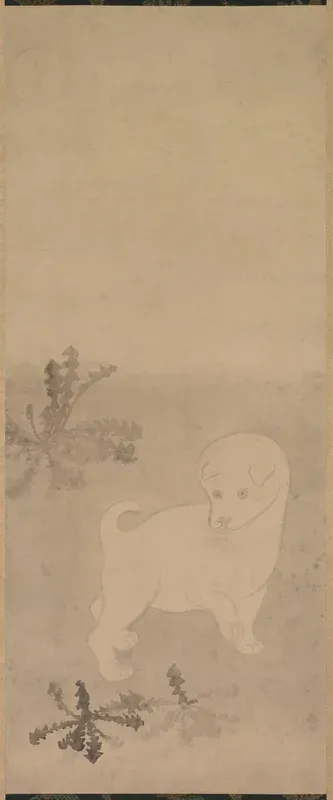 Puppy with Dandelions