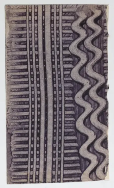 Purple paste paper with curved line and crisscross design