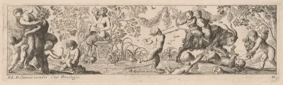 Putti and Satyrs Shooting Arrows
