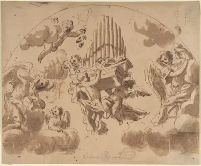 Putti Carrying Organ Pipes