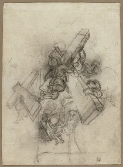 Putti Carrying the Cross (recto); Studies of a Hand (verso)