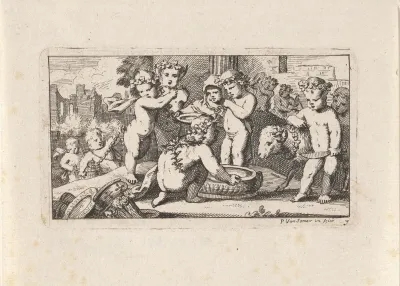 Putti, die een lam offeren