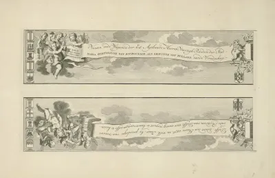 Putti flankeren het stadswapen van Delft