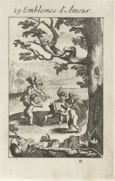 Putti jagen op een haas
