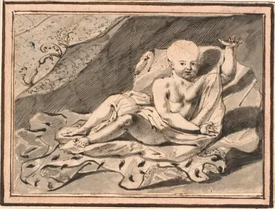 Putti, liggende på hermelinskåbe