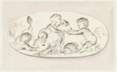 Putti met de attributen van Bacchus