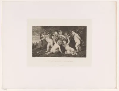 Putti met een guirlande van vruchten